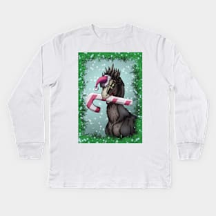 Merry Christmas Dinosaur Kids Long Sleeve T-Shirt